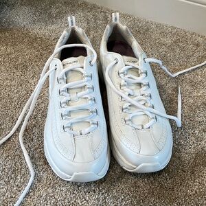 Women’s Skechers Air-Cooled ArchFit White Tennis Shoes Sneakers, 9.5